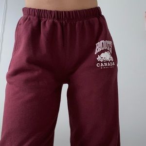 Burgundy ROOTS sweatpants